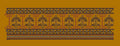Fan Floral Lattice Zigzag Border Embroidery Design