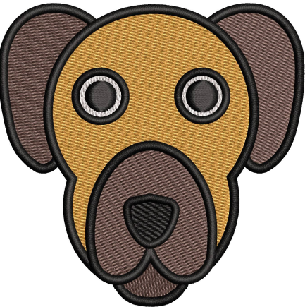 Dog Face Embroidery Design