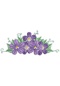 Blue Flower Embroidery Design