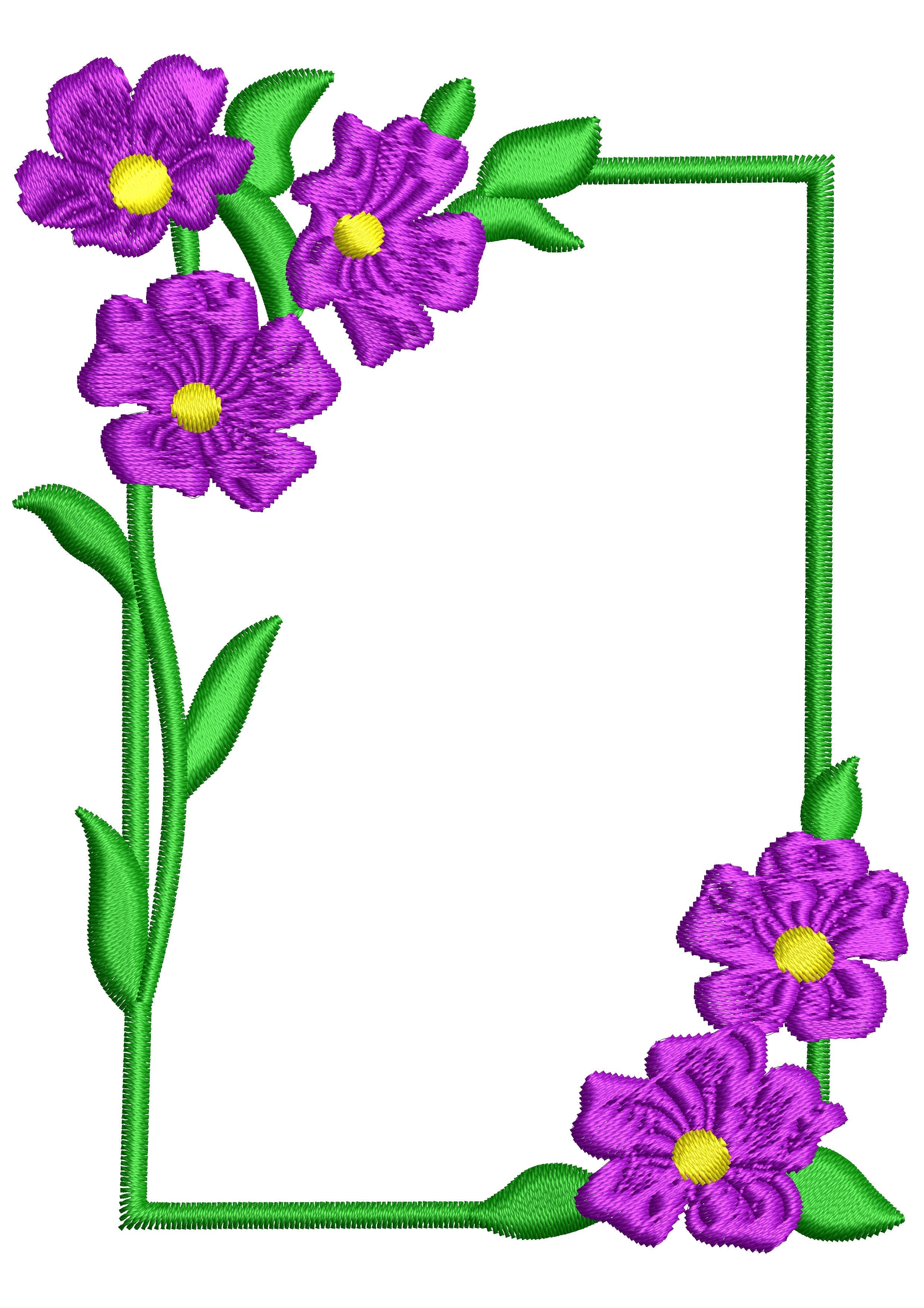 Flower Frame Embroidery Design