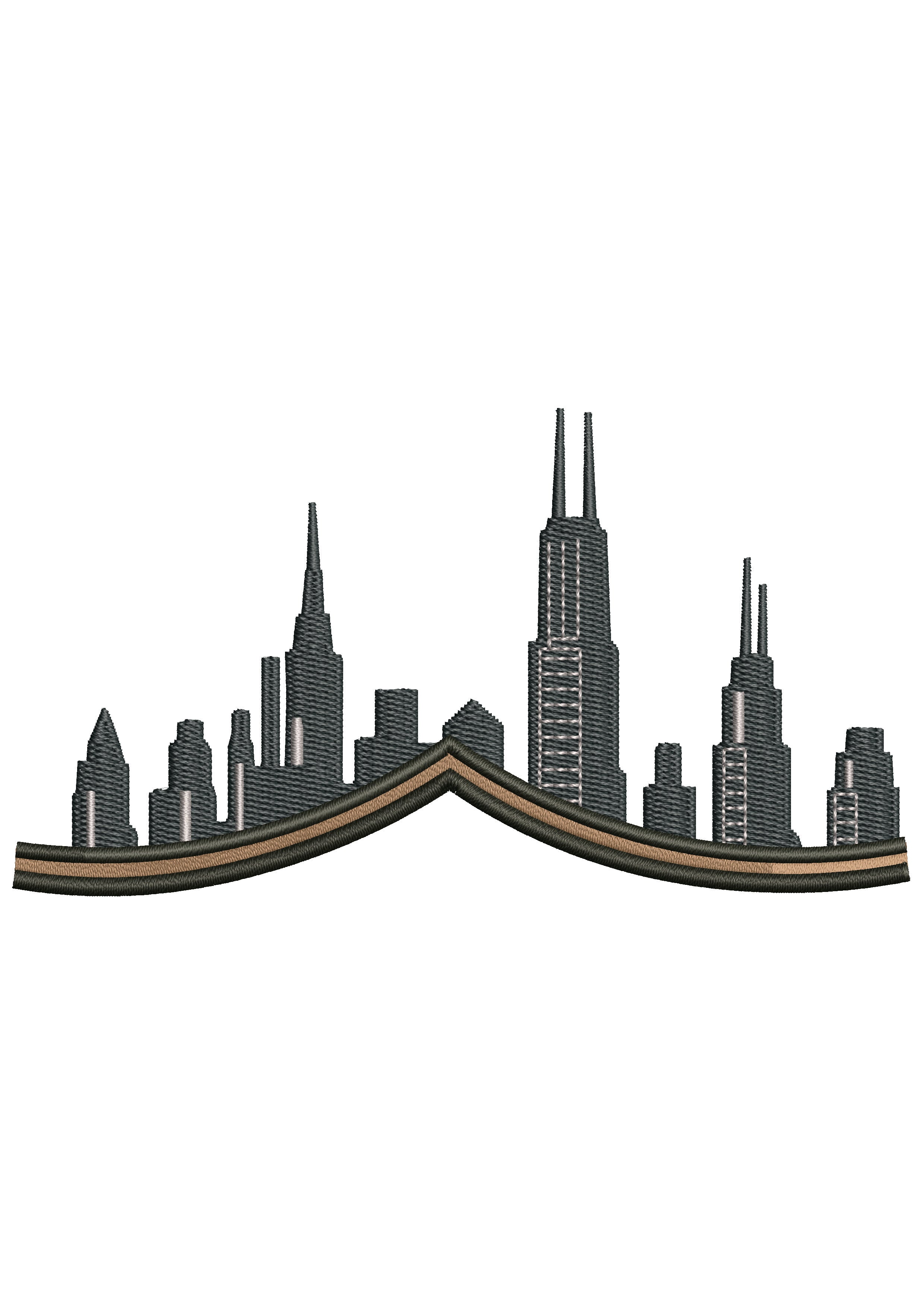 Building City Embroidery Design