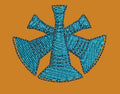 Triple Bugle Emblem Embroidery Design
