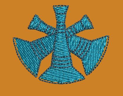 Triple Bugle Emblem Embroidery Design