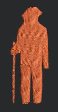 Hiking Figure Silhouette Embroidery Design