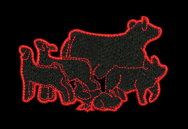Pastol Farm Animal Assemblage Embroidery Design