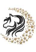 Moon Horse Embroidery Design