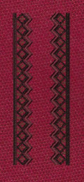 Floral Border Black Vertical Lines Embroidery Design