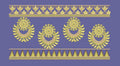 Golden Crescent Floral Motif Border Embroidery Design