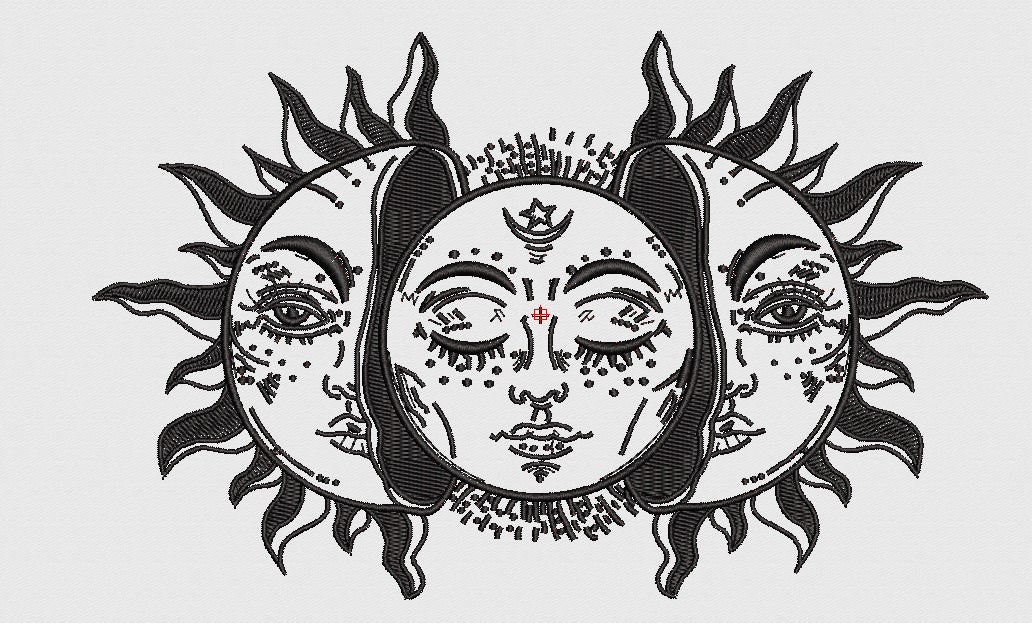 Sun Embroidery Design