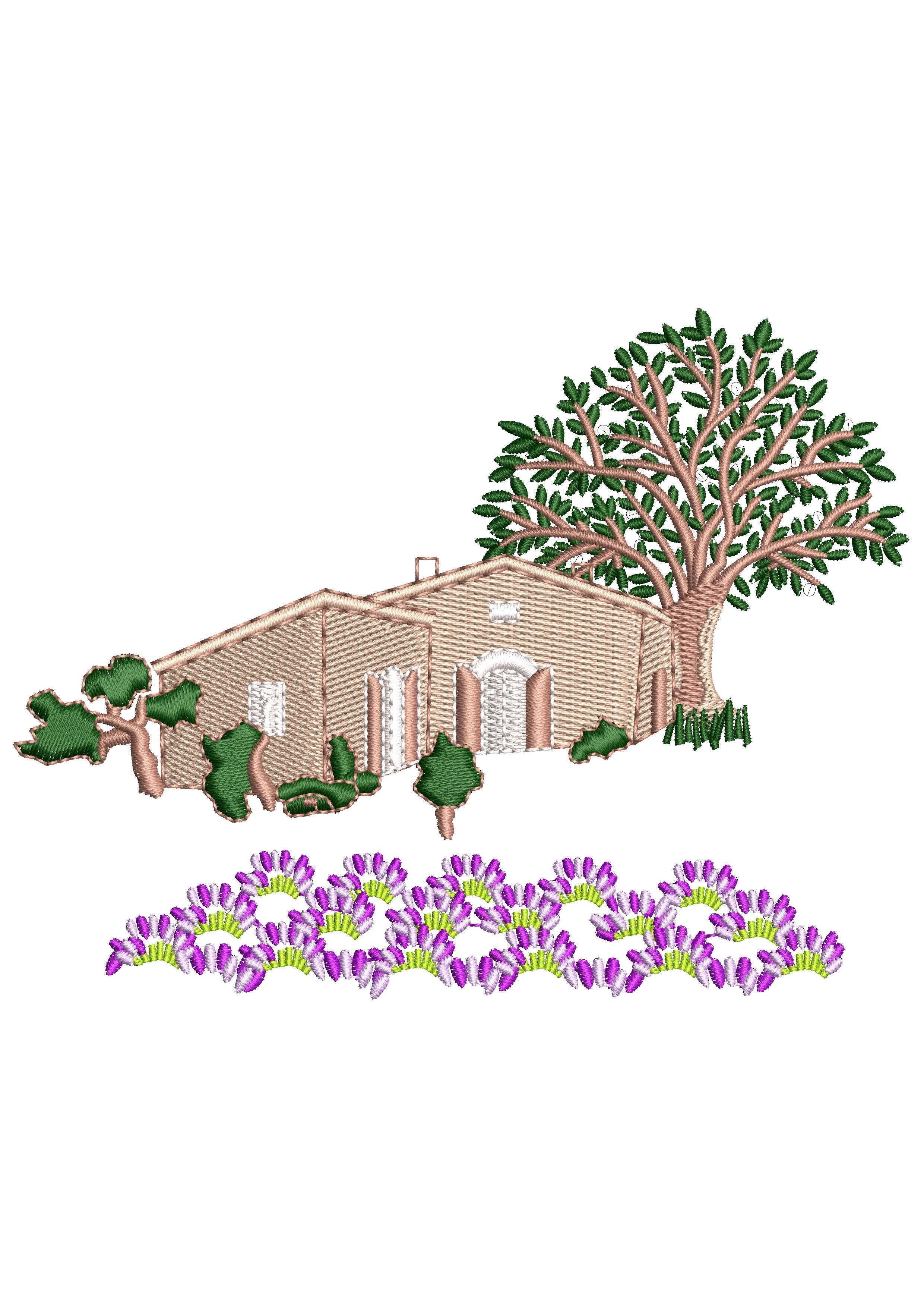 Sweet Hut House Embroidery Design