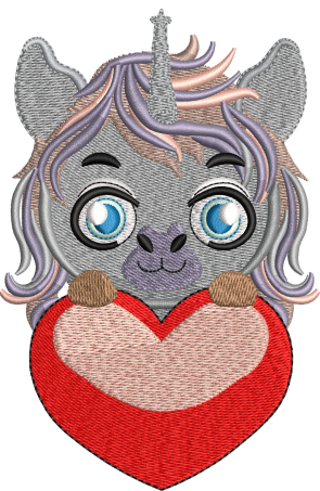 Girl With Heart Embroidery Design