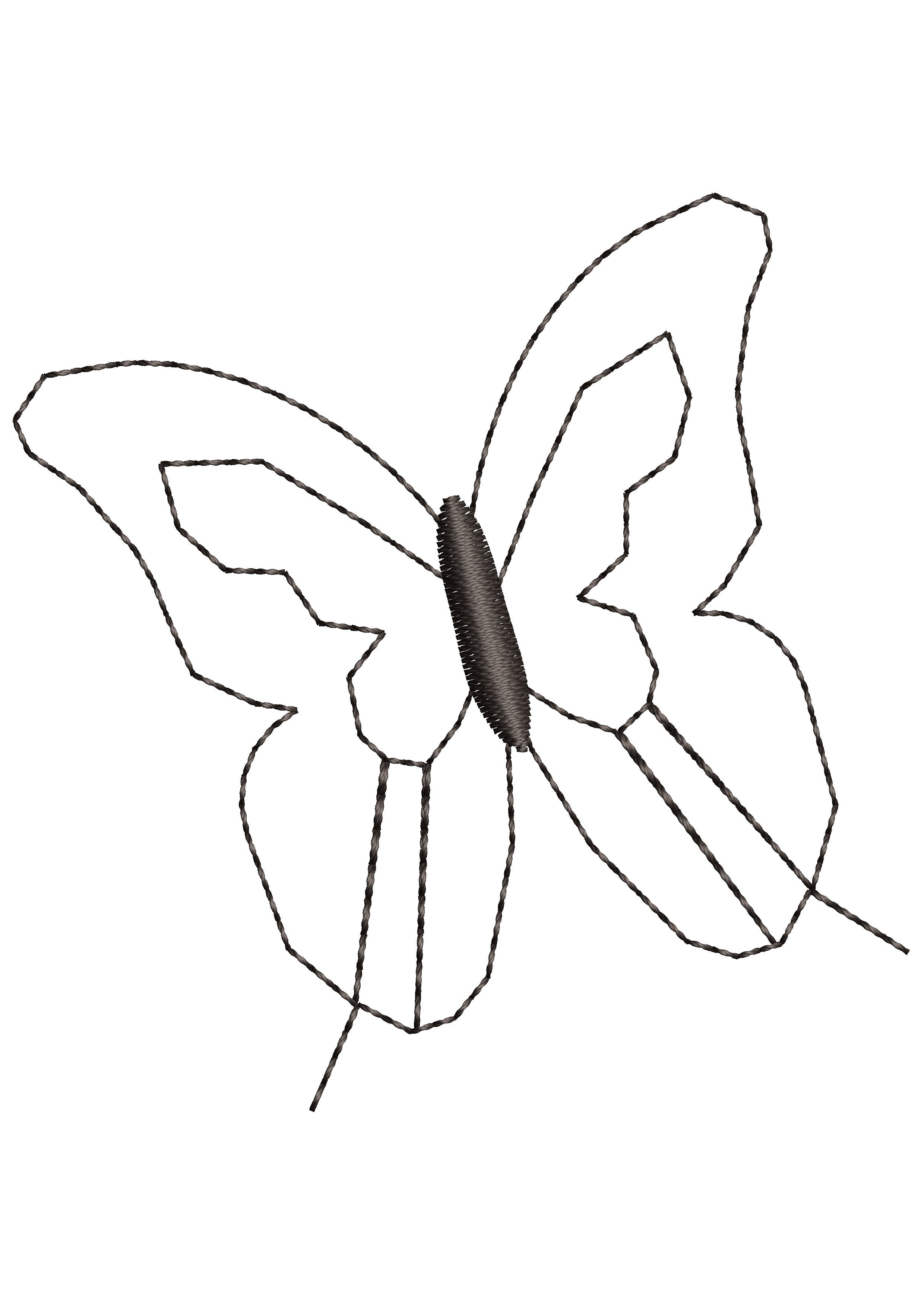 Line Butterfly Embroidery Design