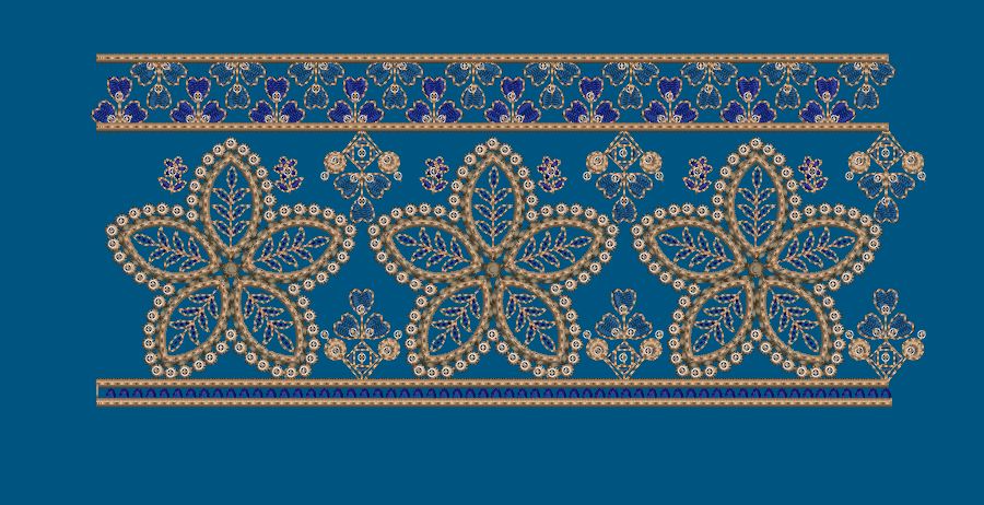 Geometric Star Blossom Panel Embroidery Design