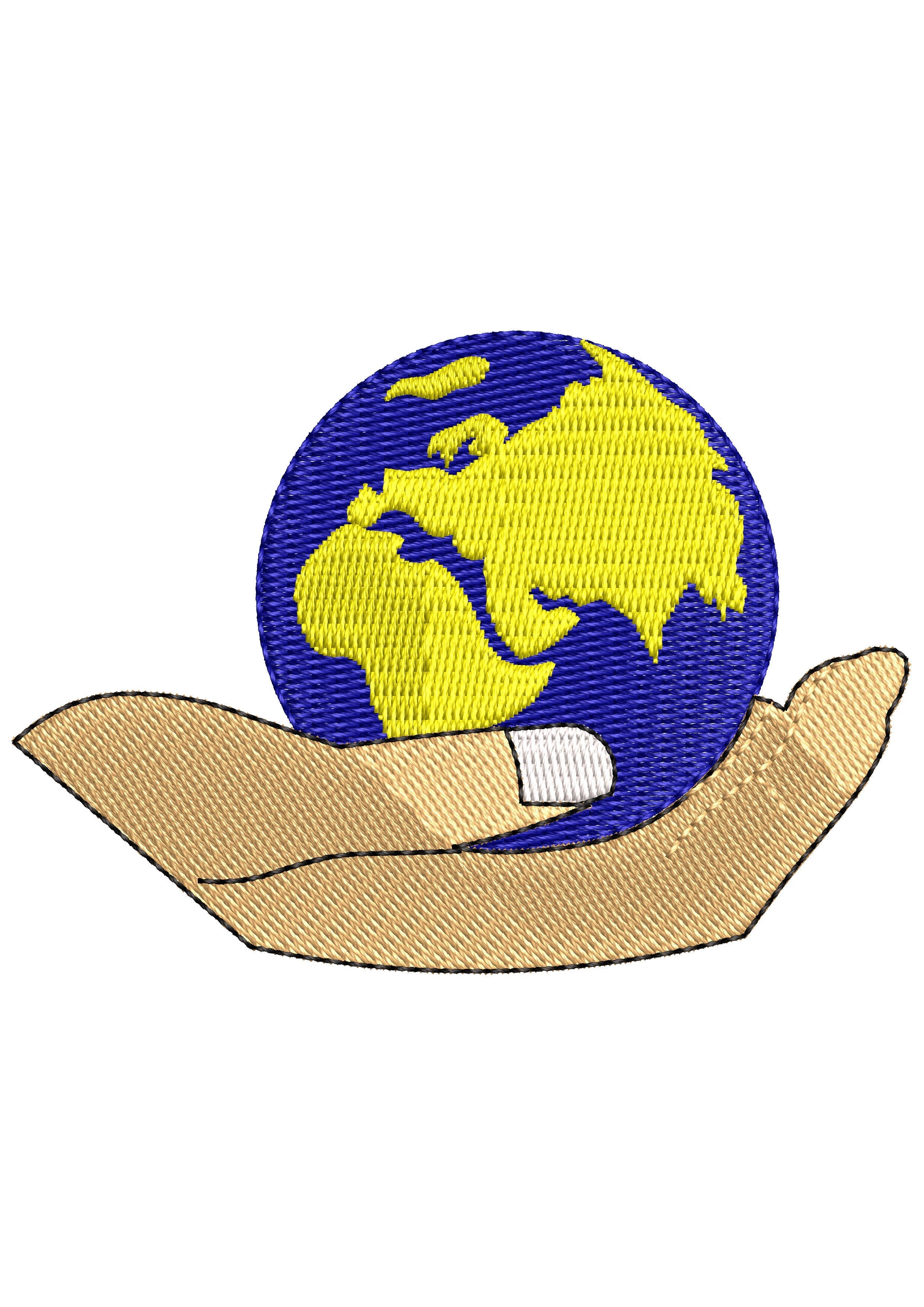 Hand World Embroidery Design
