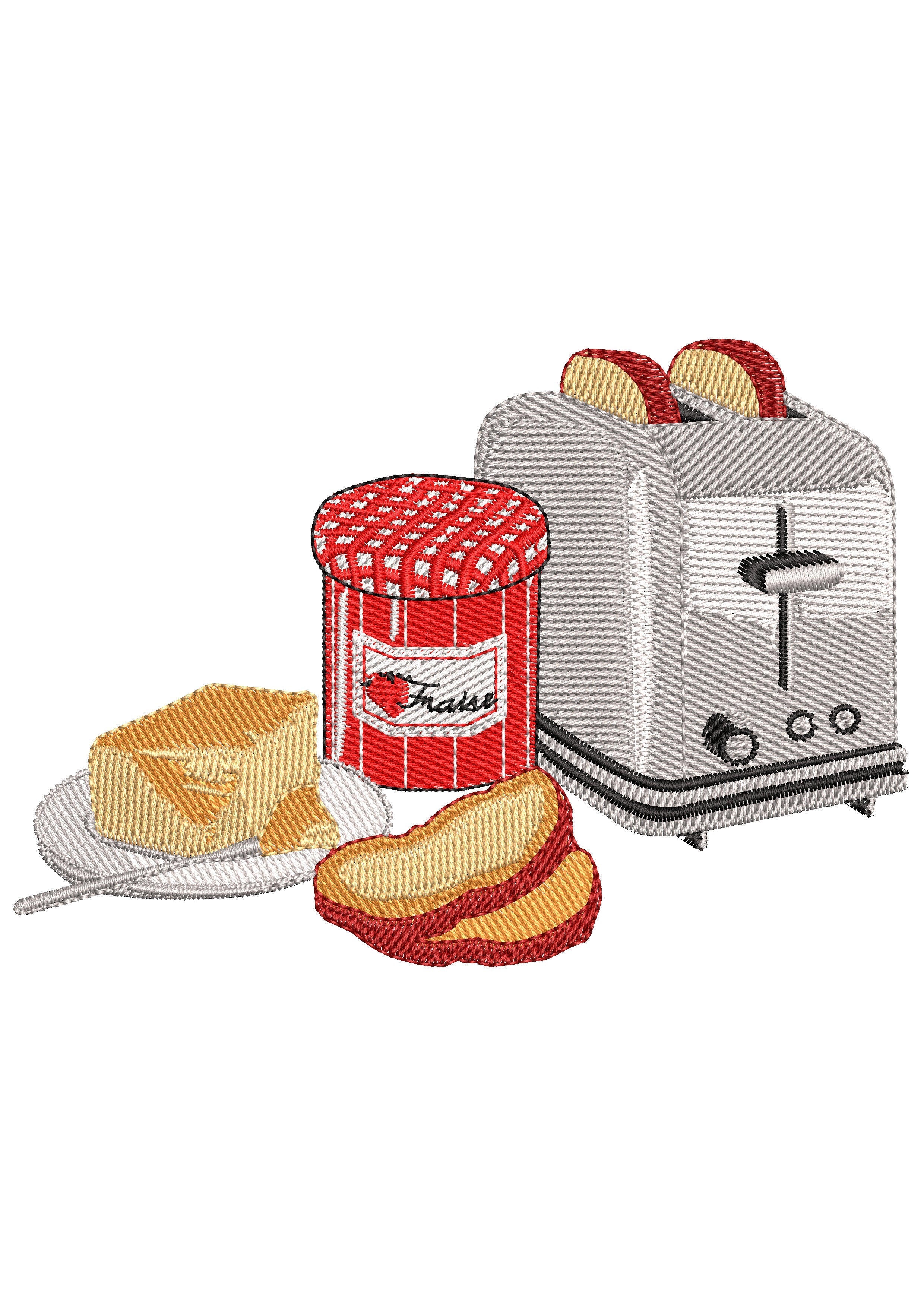 Breakfast Embroidery Design