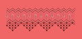 Geometric Zig Zag with Hanging Star Blossoms Embroidery Design
