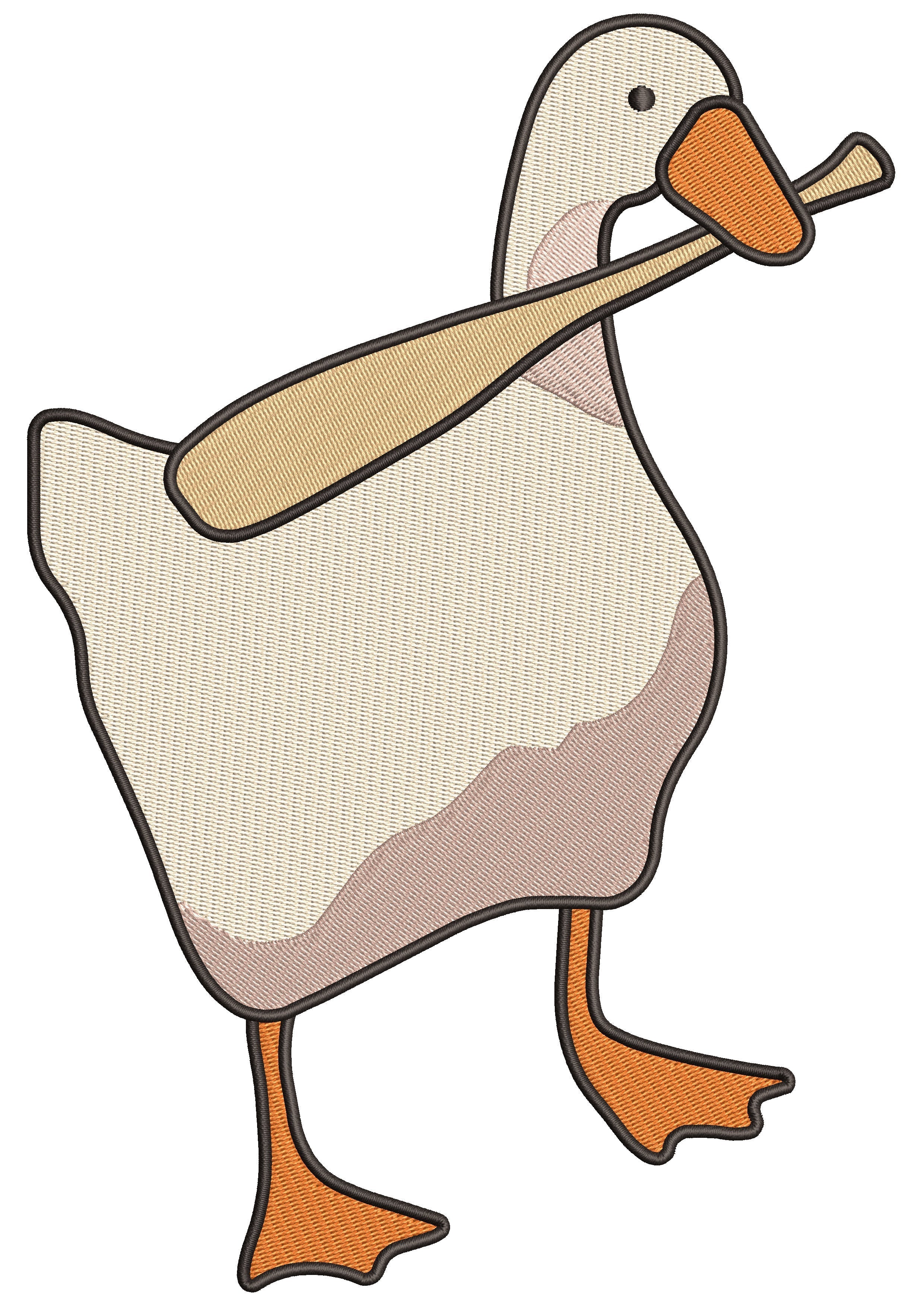 Duck Bat Embroidery Design