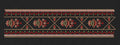 Red Floral Geometric Endless Border Embroidery Design