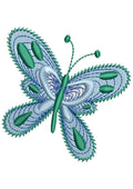 Green Butterfly Embroidery Design