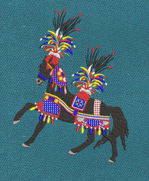 Festive Gala Steed Embroidery Design