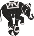 Elephant With Ball Embroidery Design