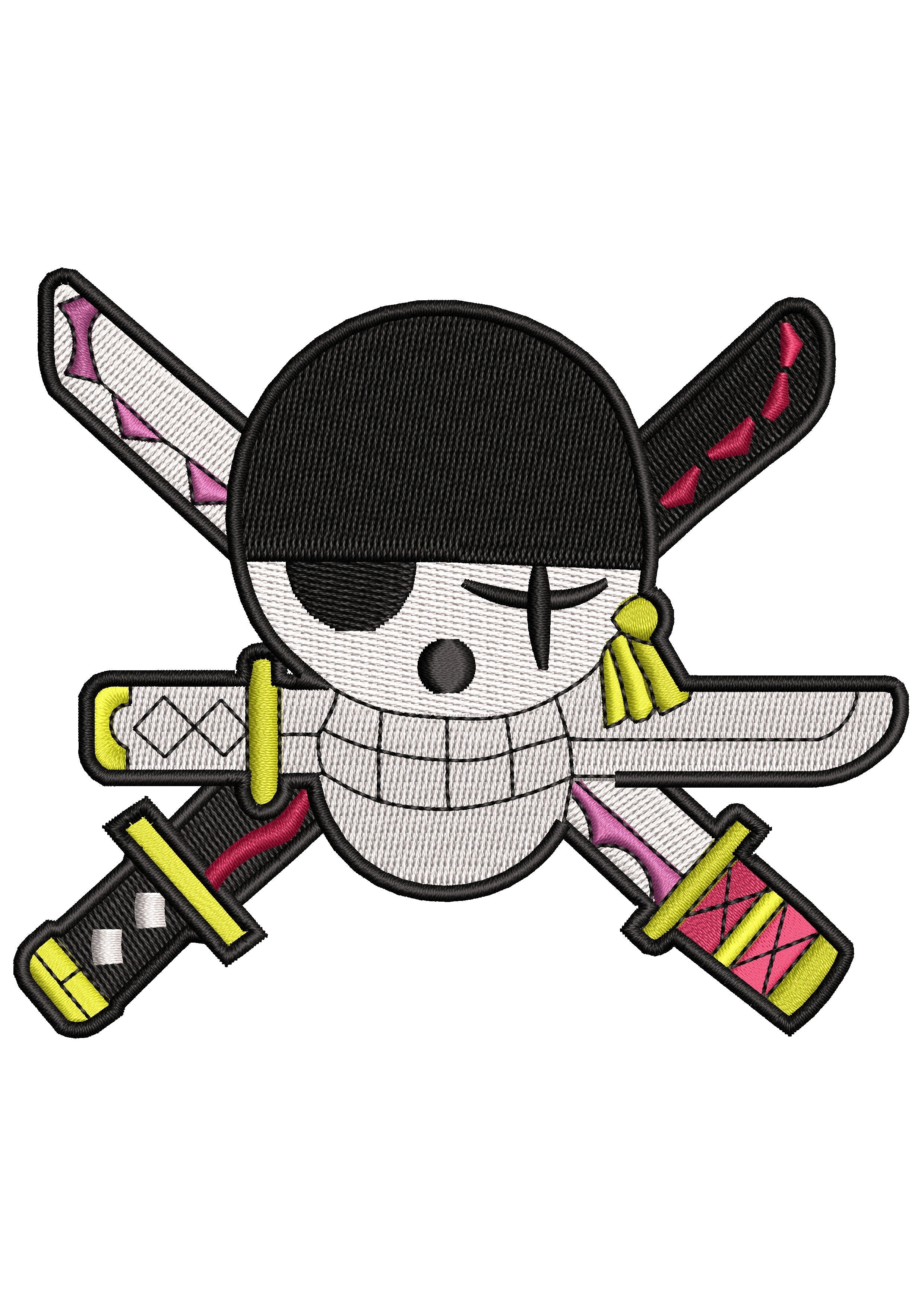 Knife Skull Embroidery Design