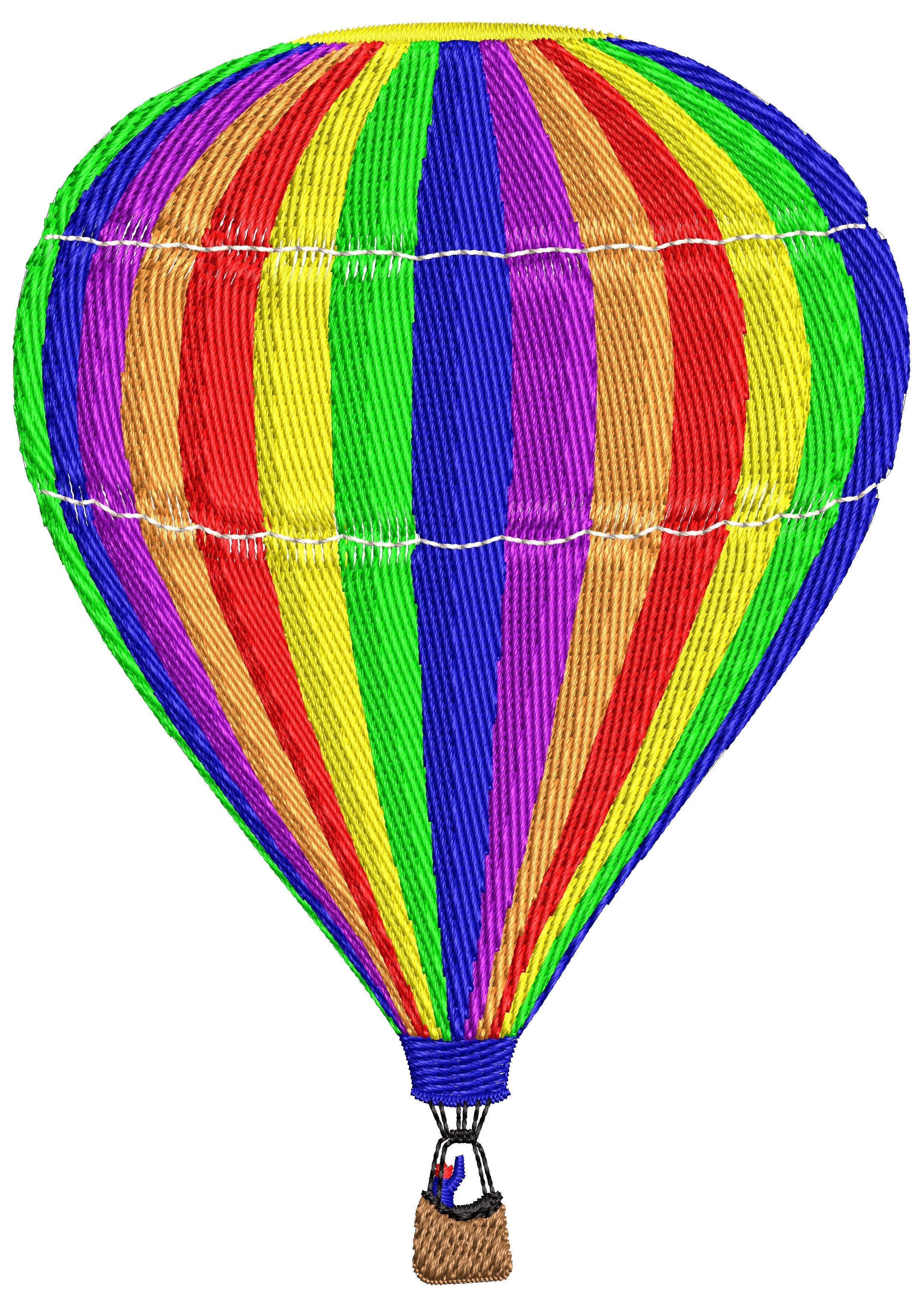 Hot Air Balloon Embroidery Design