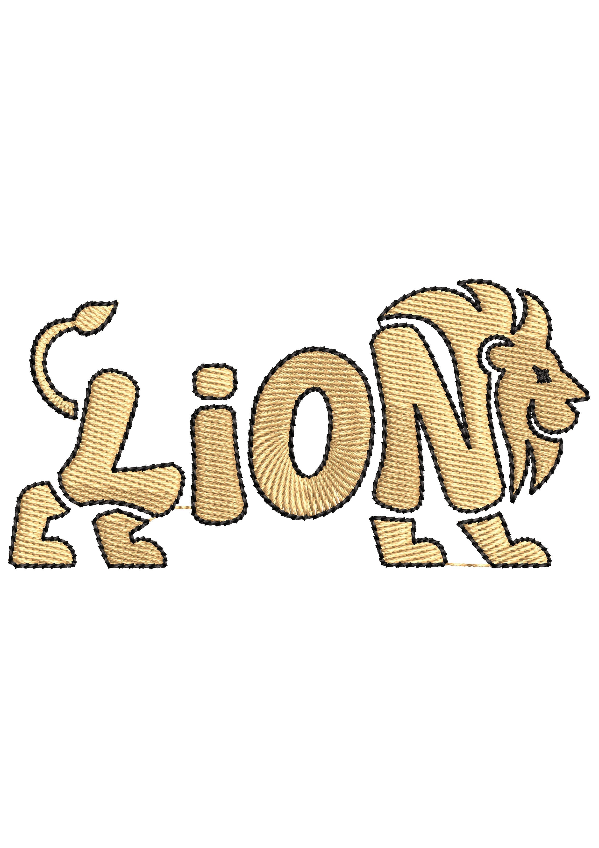 Lion Splng Embroidery Design