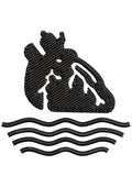 Black Heart Embroidery Design