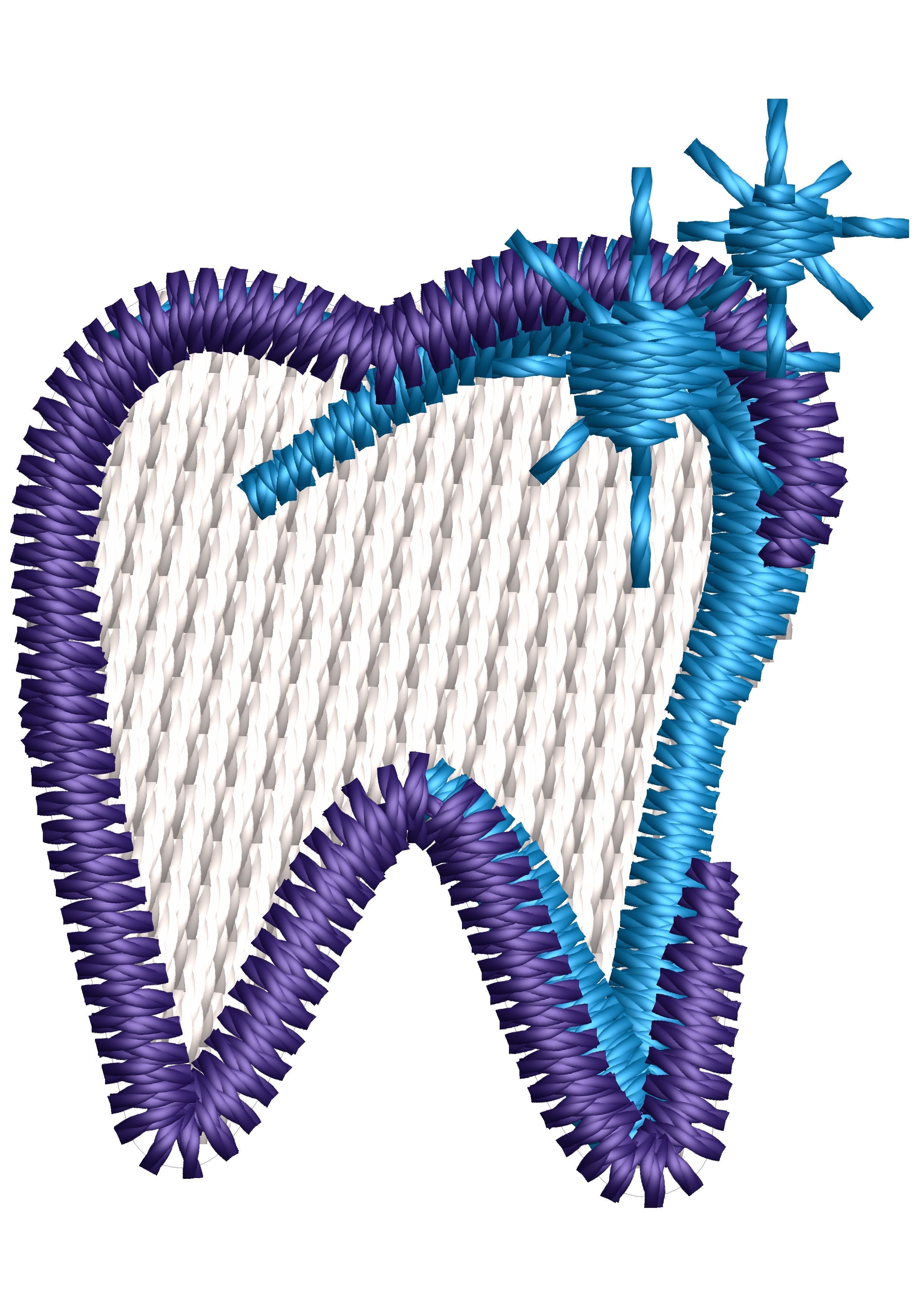 Tooth Embroidery Design