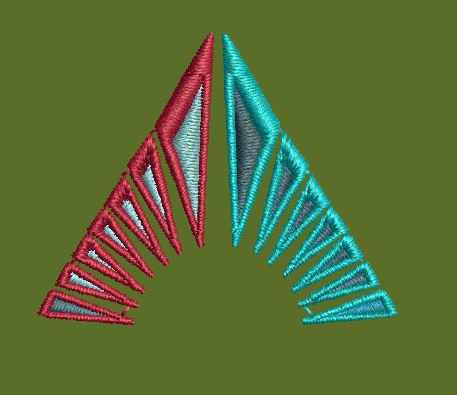 Divided Geometric Arch Embroidery Design