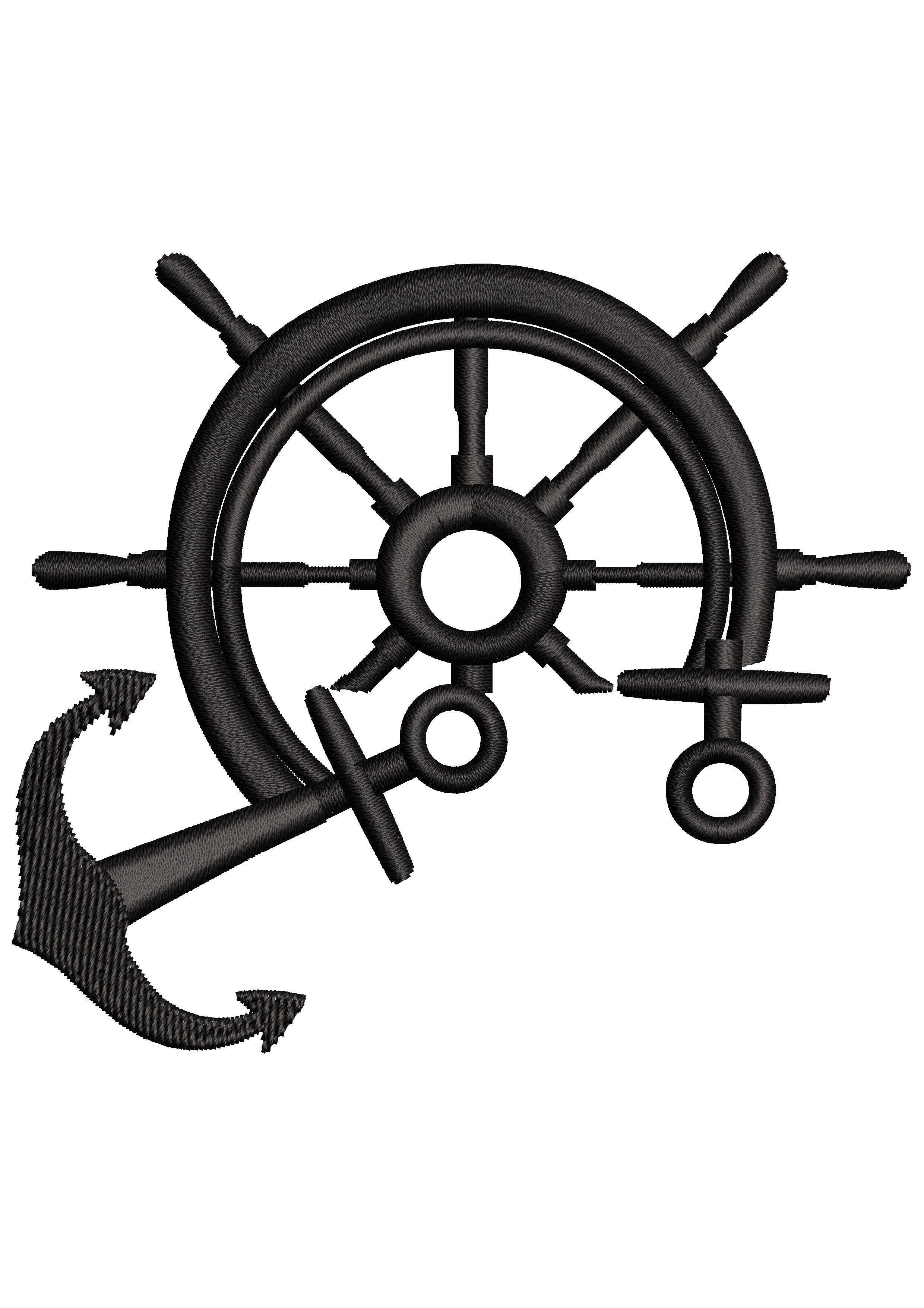 Ship Control Embroidery Design