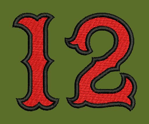 Number Twelve Embroidery Design