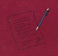 Signed Document Pen Embroidery Navy & Gold Embroidery Design