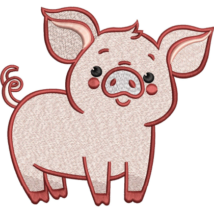 Pig Embroidery Design