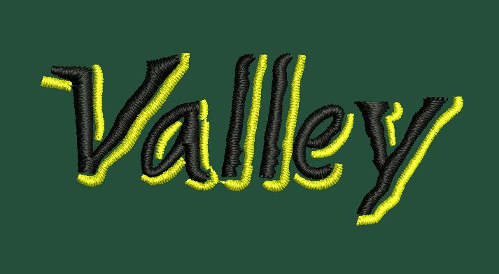 Script Text Valley Embroidery Design
