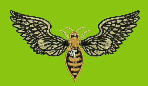 Stylized Bee Embroidery Design