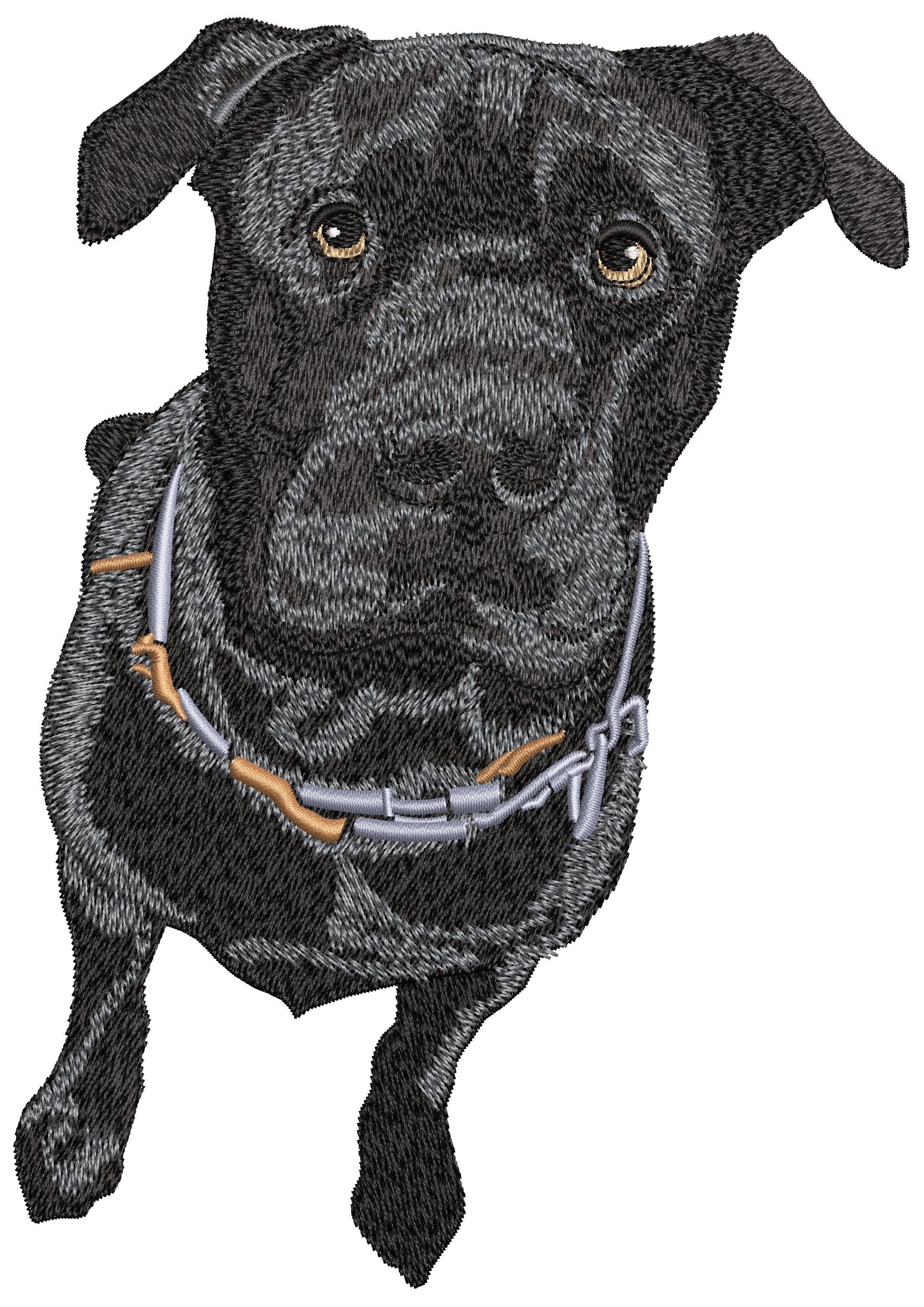 Black Dog Embroidery Design