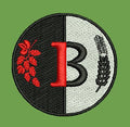 Split Field Botanical Letter B Emblem Embroidery Design
