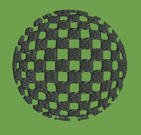 Checkered Sphere Embroidery Design
