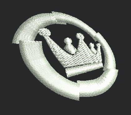 Encircled Crown Emblem Embroidery Design