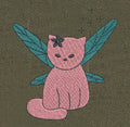 Fairy Cat Pink Embroidery Design