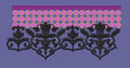 Violet Lattice Black Floral Border Embroidery Design