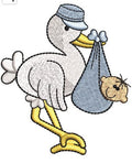 Crane Bird With Baby Embroidery Design
