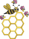 Honey Bee Embroidery Design