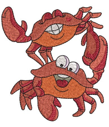 Crabs Embroidery Design