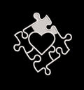 Heart Puzzle Embroidery Design