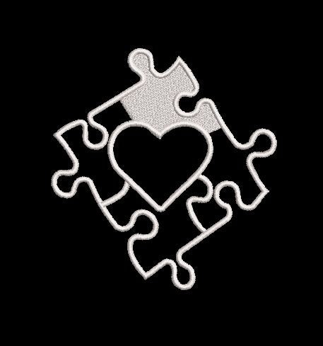Heart Puzzle Embroidery Design