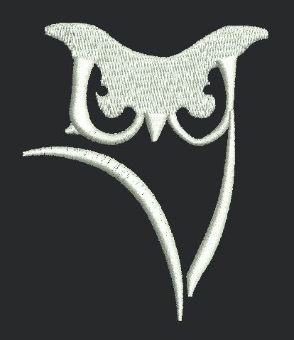 Minimalist Nocturnal Avian Icon Embroidery Design