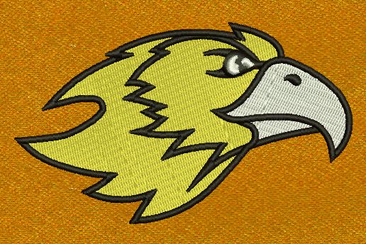 Eagle Head Yellow Embroidery Design